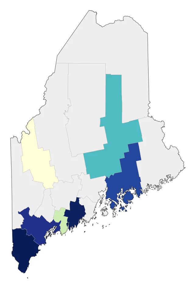 Golden-winged Warbler county map