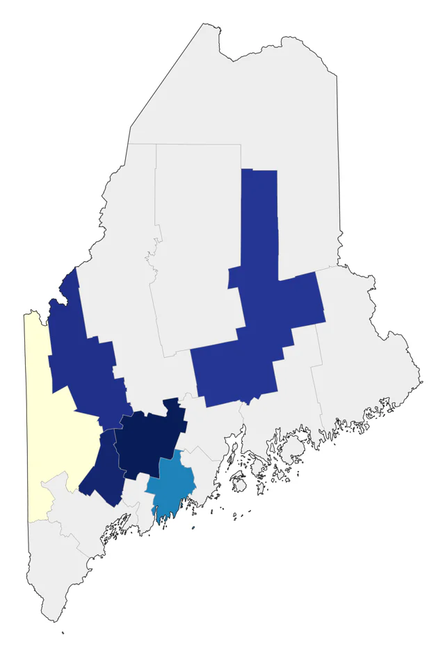 Harris's Sparrow county map