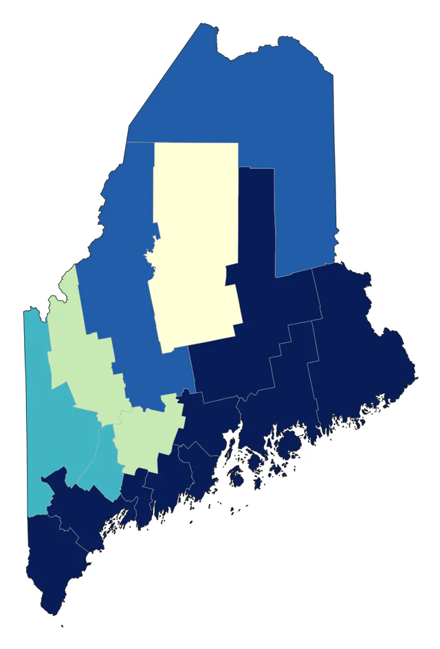 Horned Grebe county map
