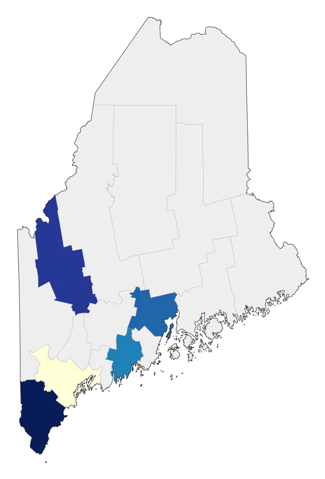 LeConte's Sparrow county map