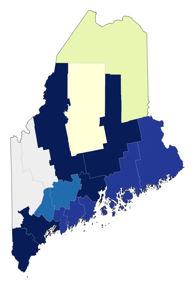 Little Blue Heron county map