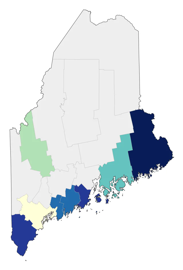 Long-tailed Jaeger county map