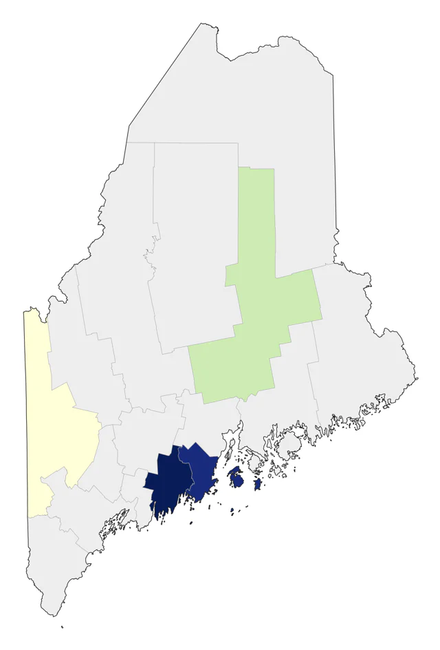 Mountain Bluebird county map