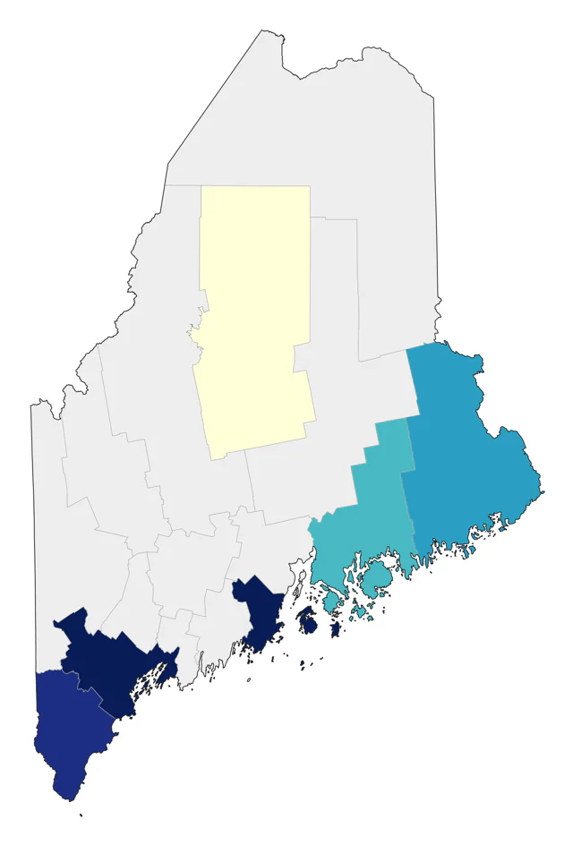 Northern Wheatear county map