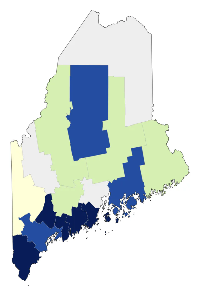 Red-headed Woodpecker county map