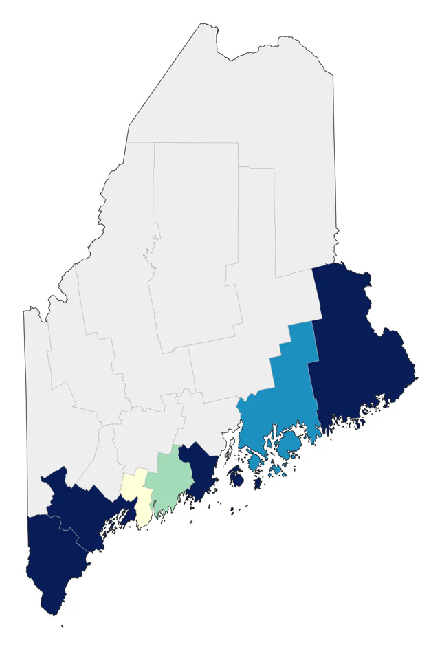 Seaside Sparrow county map