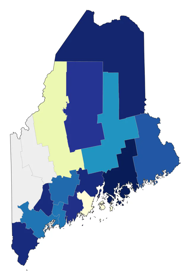 Townsend's Solitaire county map