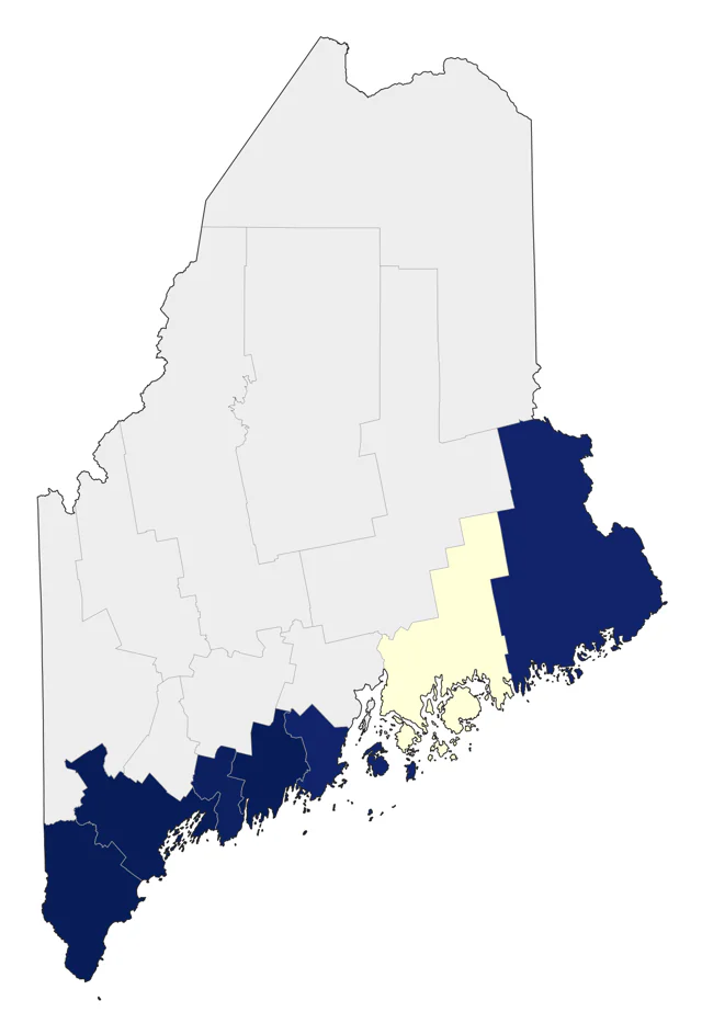 Tricolored Heron county map