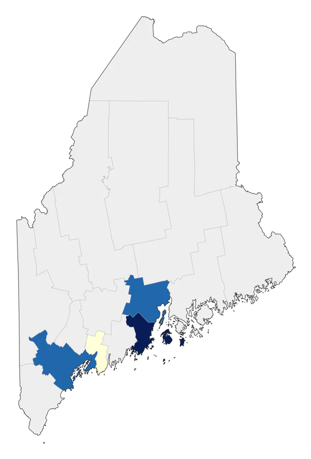 Western Grebe county map