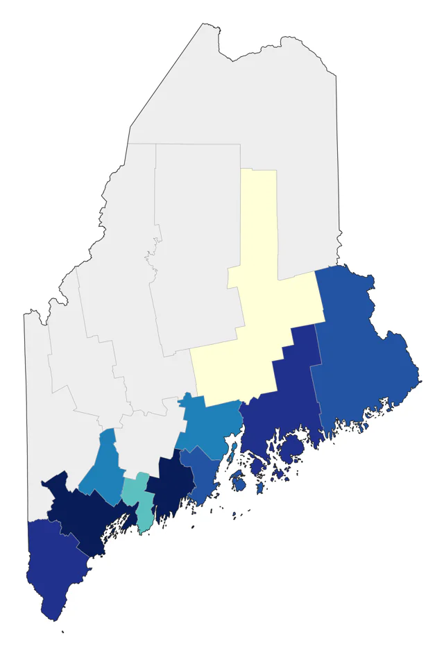 White-eyed Vireo county map