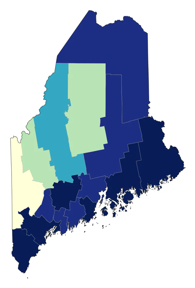White-rumped Sandpiper county map