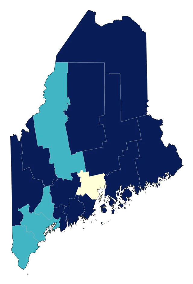White-winged Crossbill county map
