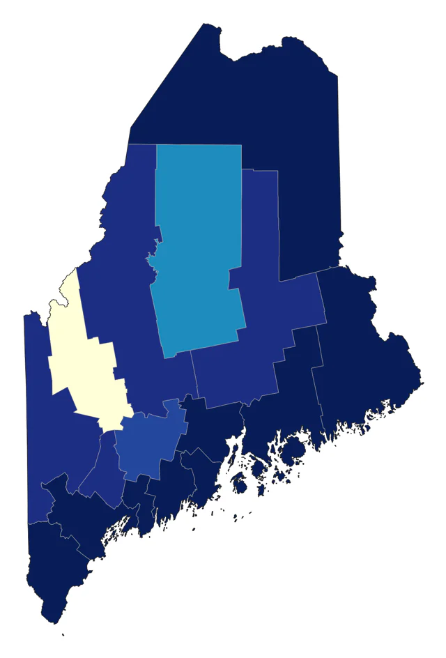 White-winged Scoter county map