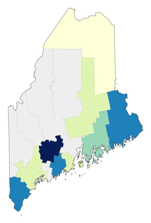 Yellow-headed Blackbird county map