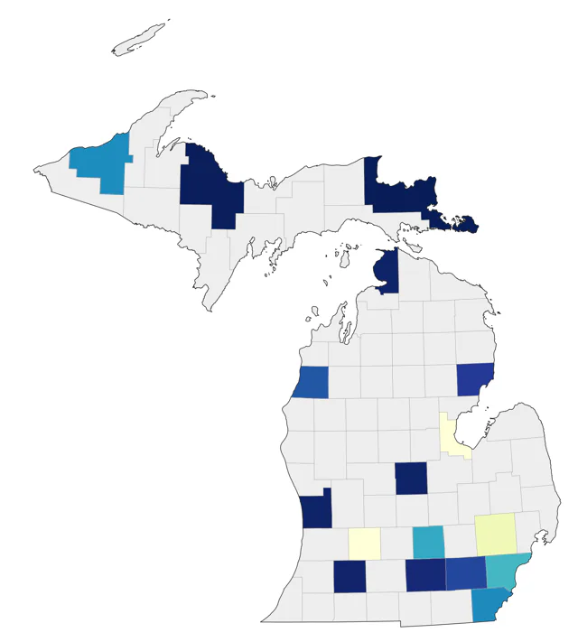 American Barn Owl county map