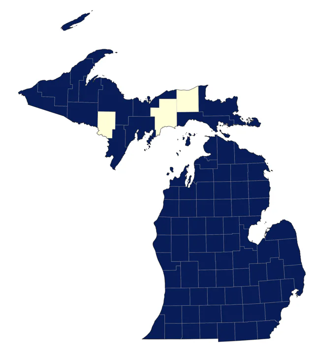 American Wigeon county map