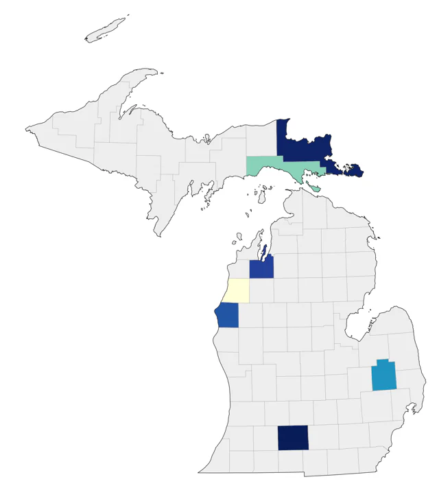 Ash-throated Flycatcher county map