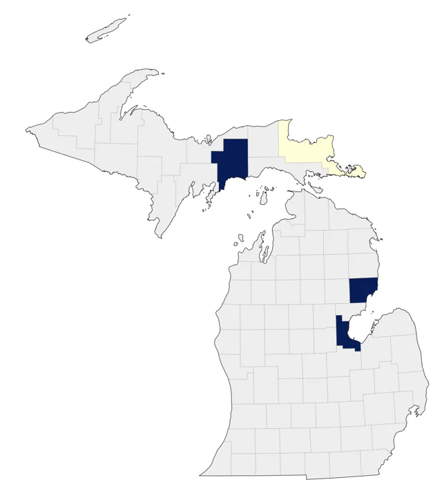 Bar-tailed Godwit county map