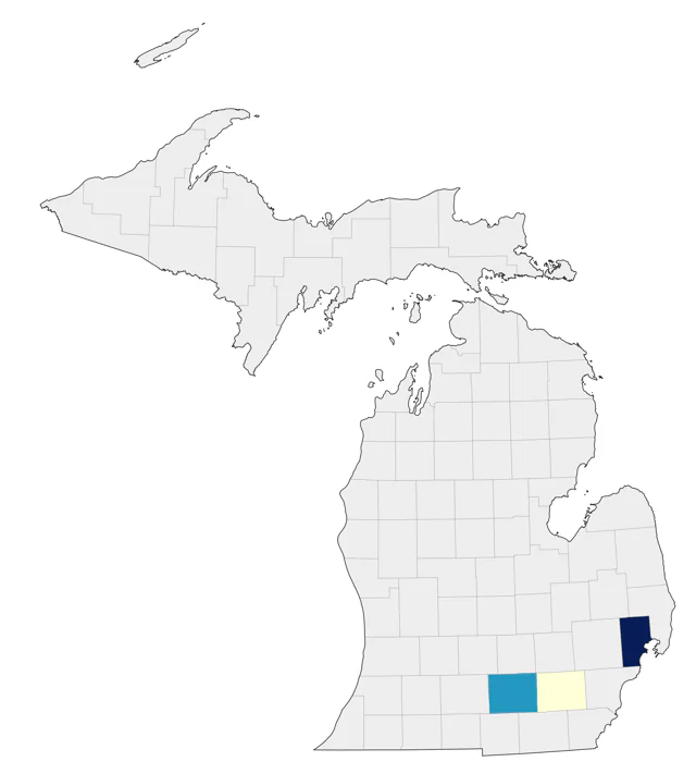 Bewick's Wren county map