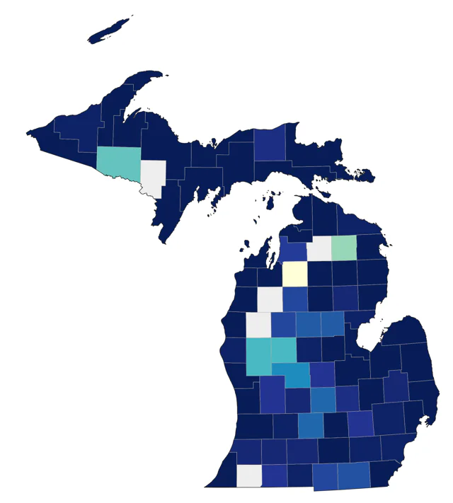 Black-bellied Plover county map