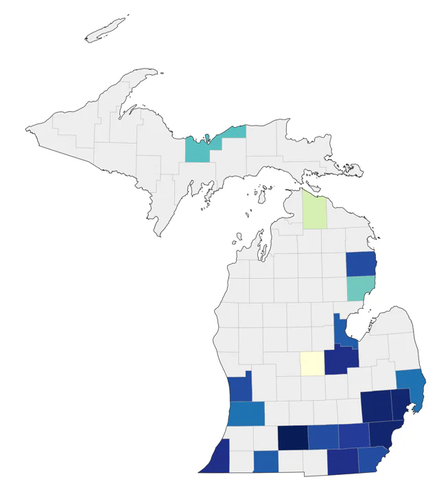 Black-bellied Whistling-Duck county map