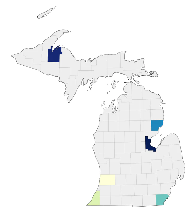 Black-headed Gull county map
