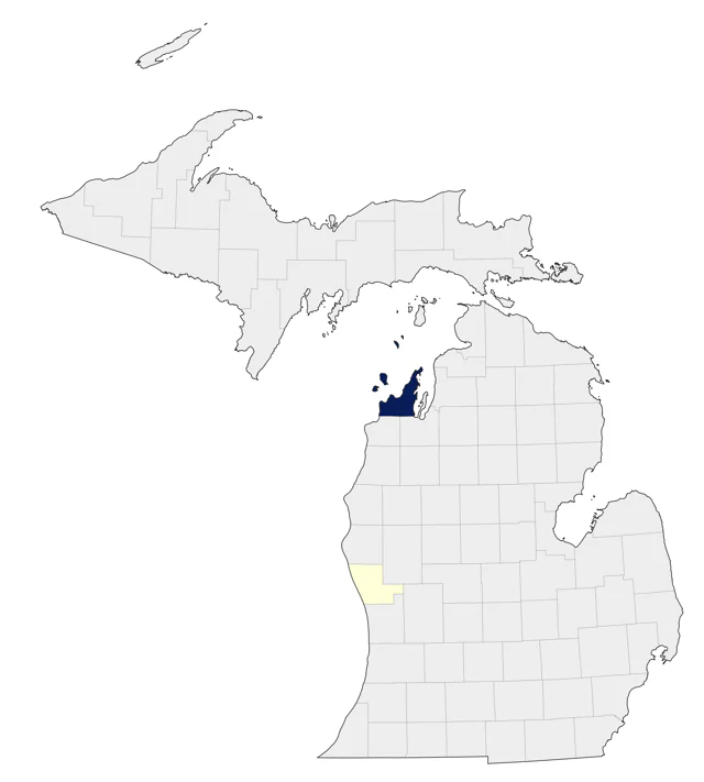 Black-throated Sparrow county map