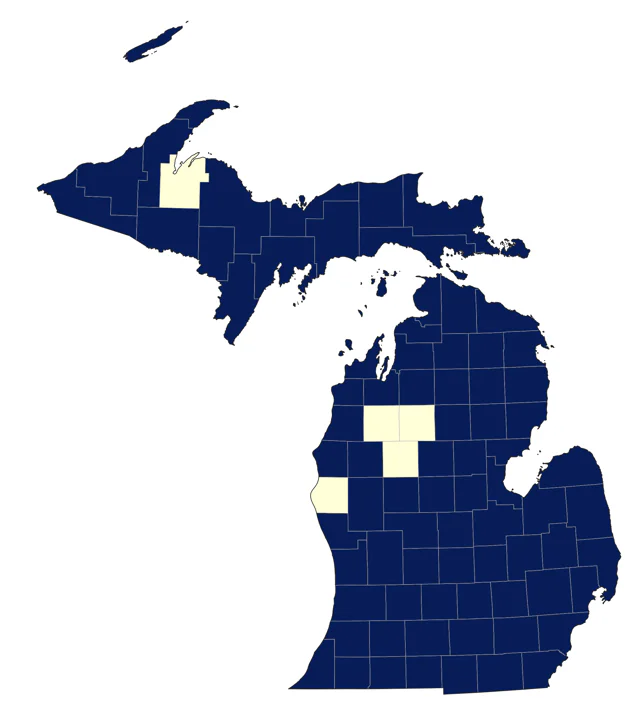 Blackpoll Warbler county map