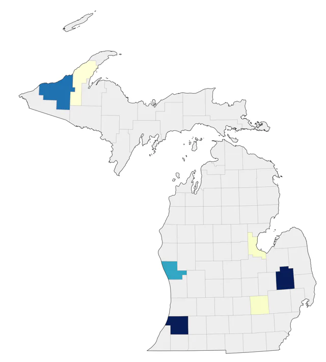 Bullock's Oriole county map