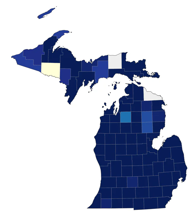 Canvasback county map