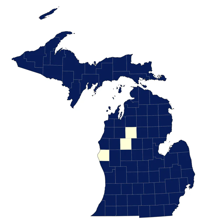 Cape May Warbler county map