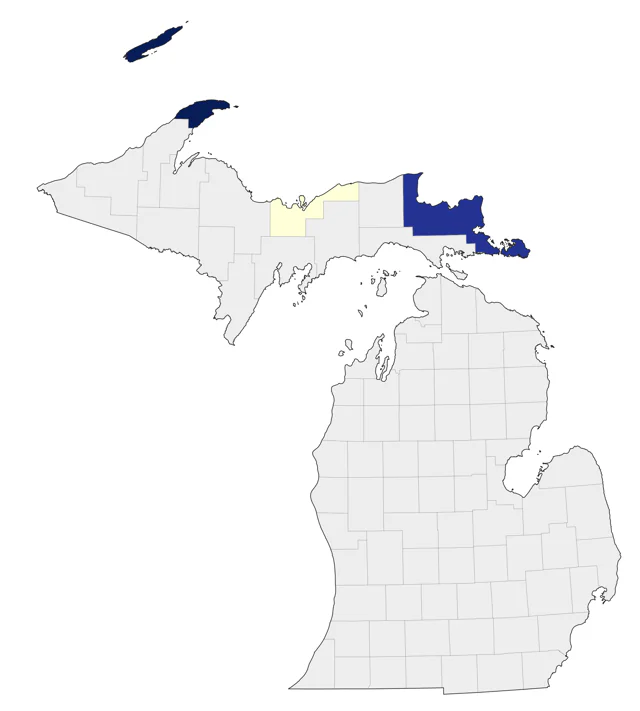 Chestnut-collared Longspur county map