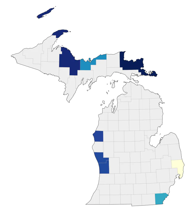 Common Eider county map