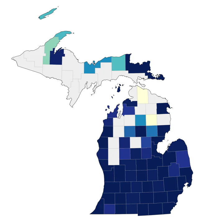 Common Gallinule county map