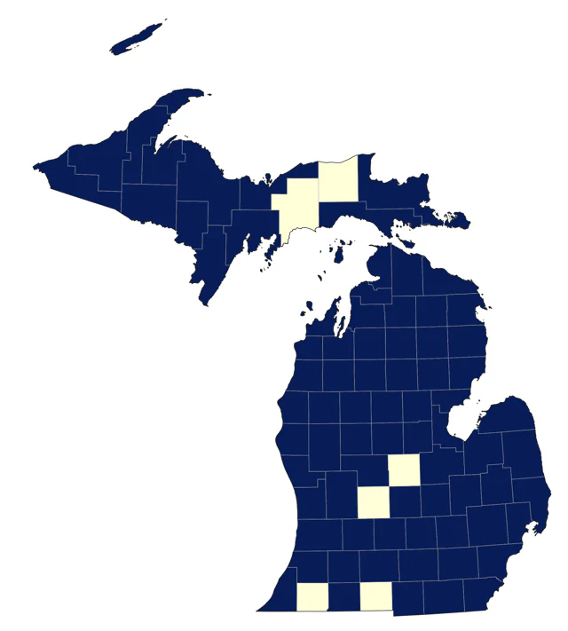 Common Nighthawk county map