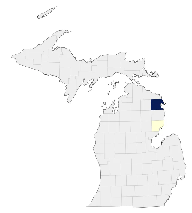 Couch's Kingbird county map