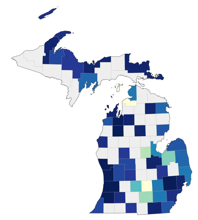 Eared Grebe county map