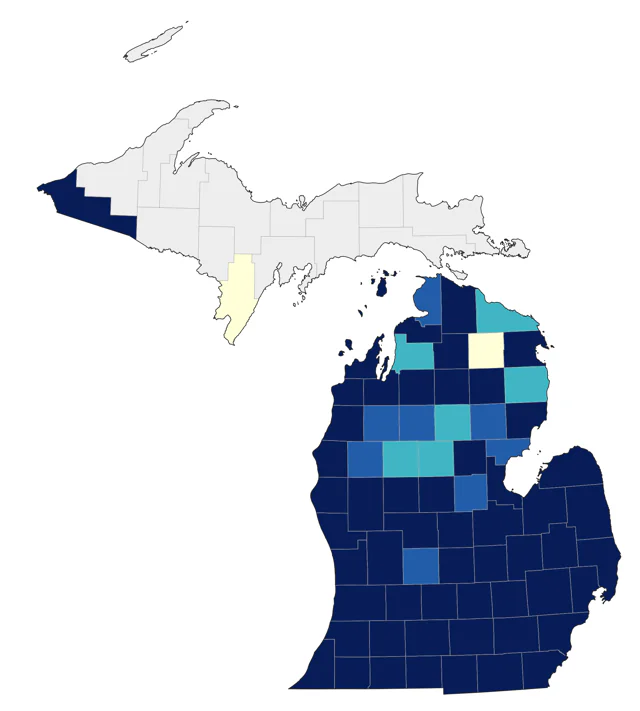 Eastern Screech-Owl county map