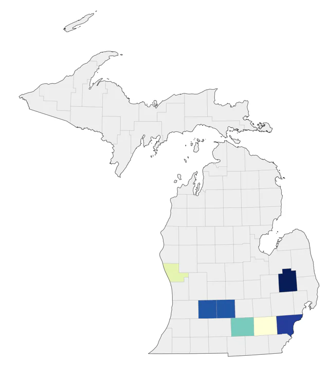 Egyptian Goose county map