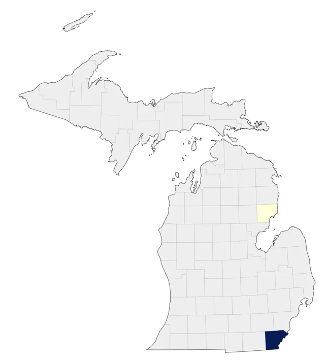 Eurasian Whimbrel county map