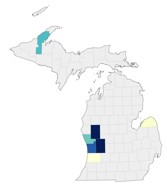 Ferruginous Hawk county map