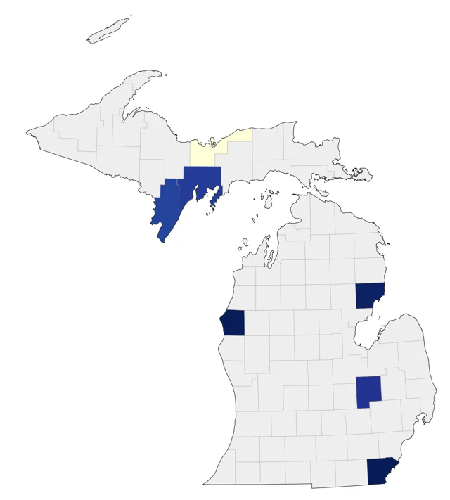 Fork-tailed Flycatcher county map