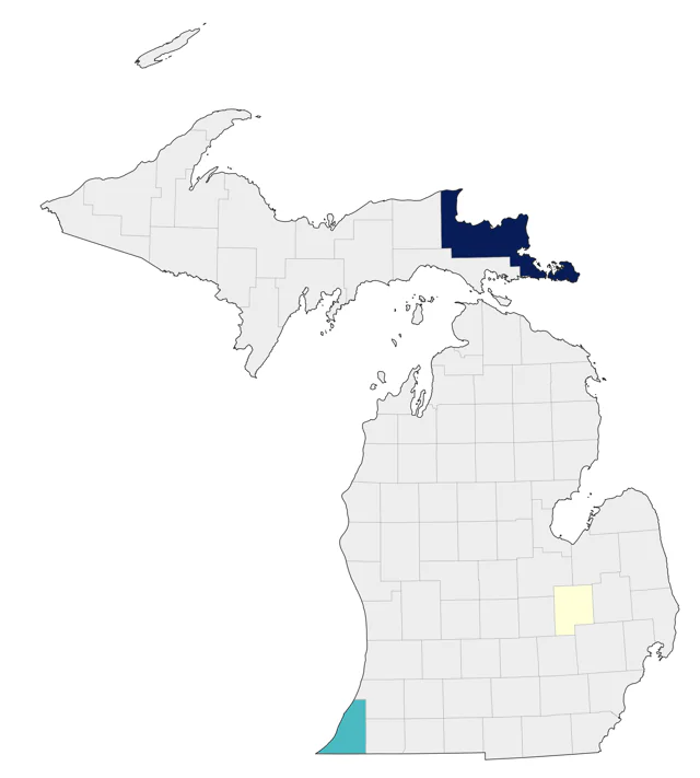Glaucous-winged Gull county map