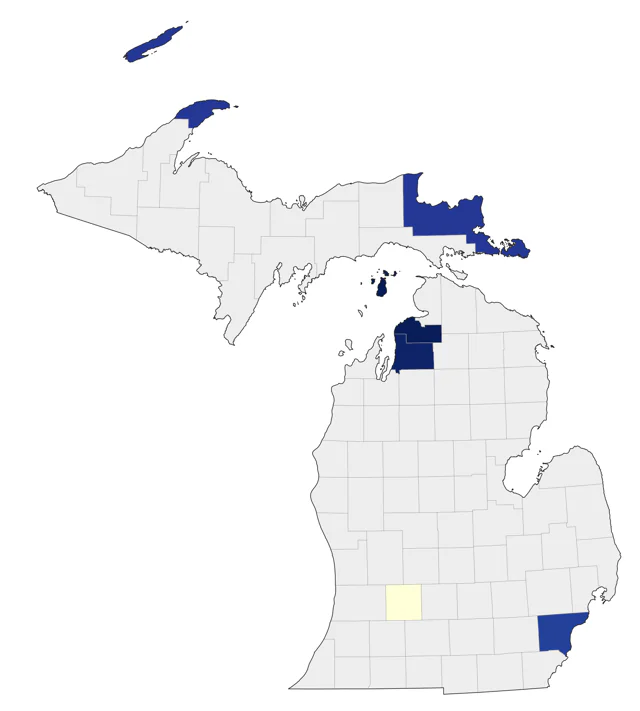Golden-crowned Sparrow county map