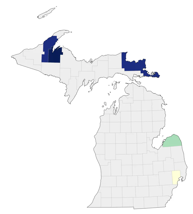 Gray-crowned Rosy-Finch county map