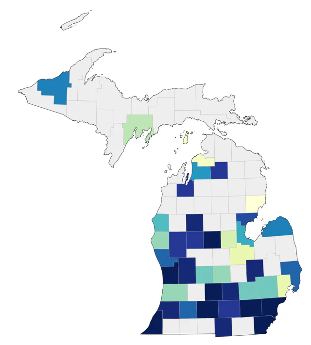 Graylag Goose county map