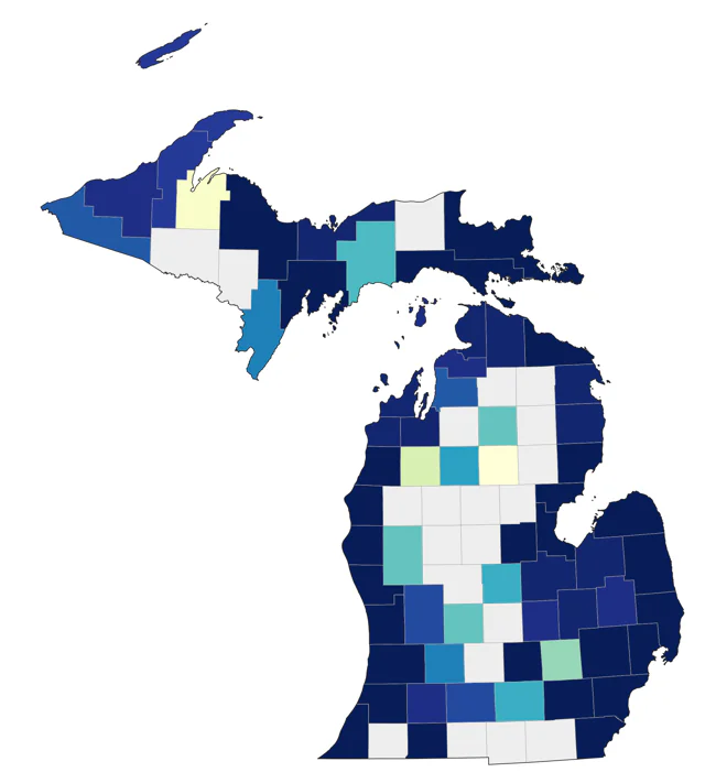 Great Black-backed Gull county map