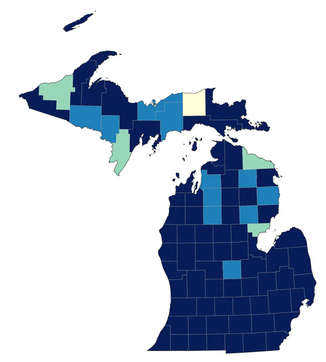 Great Horned Owl county map