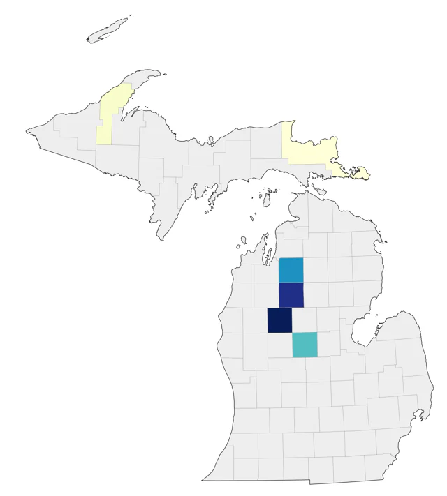 Greater Prairie-Chicken county map