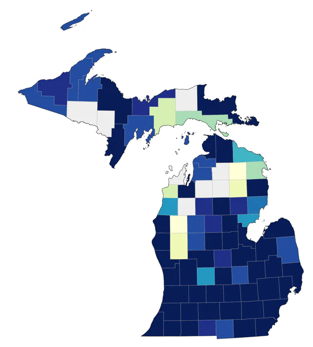 Greater White-fronted Goose county map